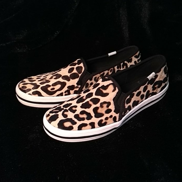 kate spade leopard slip ons